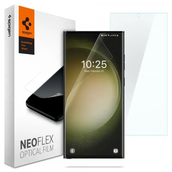 Spigen Folie de protectie Ecran Spigen Neo Flex pentru Samsung Galaxy S23 Ultra S918, Plastic, Set 2 bucati AFL05943