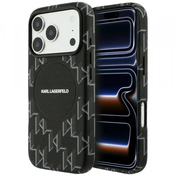Karl Lagerfeld Husa MagSafe pentru Apple iPhone 17 Pro, Karl Lagerfeld, KL Monogram Logo, Neagra