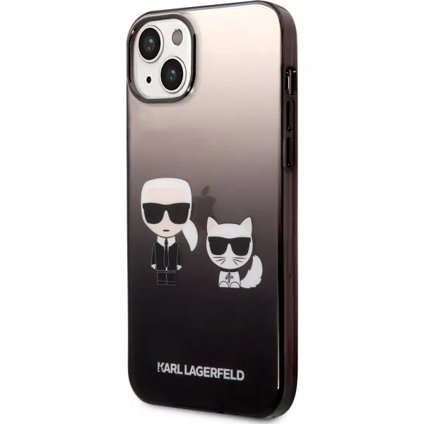 Karl Lagerfeld Husa pentru Apple iPhone 14 Plus, Karl Lagerfeld, Gradient Karl & Choupette, Neagra