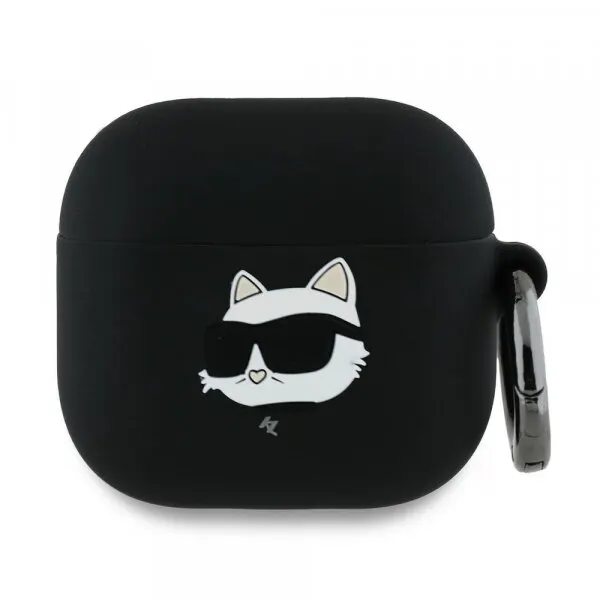 Karl Lagerfeld Husa Karl Lagerfeld 3D Choupette's Head pentru Apple AirPods 4, Neagra