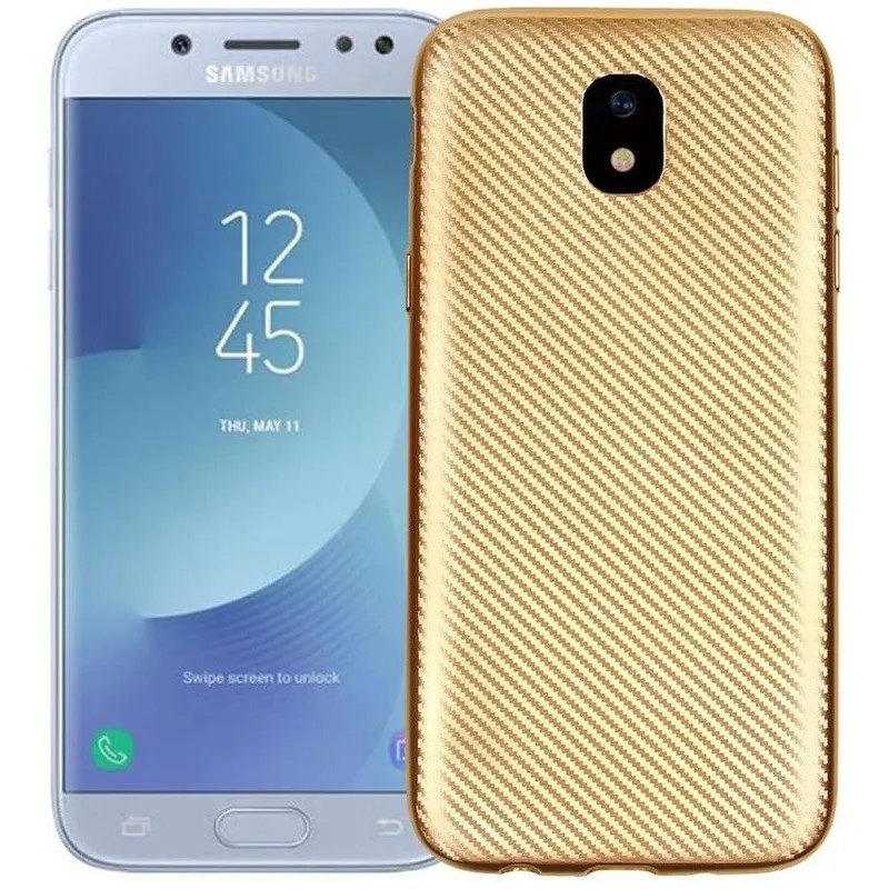 Apple, Husa Apple iPhone 7 i-Zore Carbon Fiber Auriu