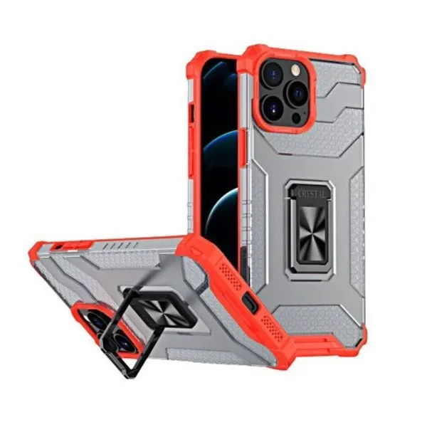 Flippy, Husa de protectie Flippy compatibila cu Apple iPhone 13 Pro Max Acrylic Armor cu suport Ros