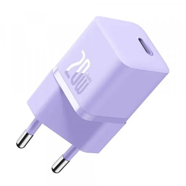 BASEUS Incarcator Retea Baseus, 20W, 3A, 1 x USB-C, Mov CCGN050105