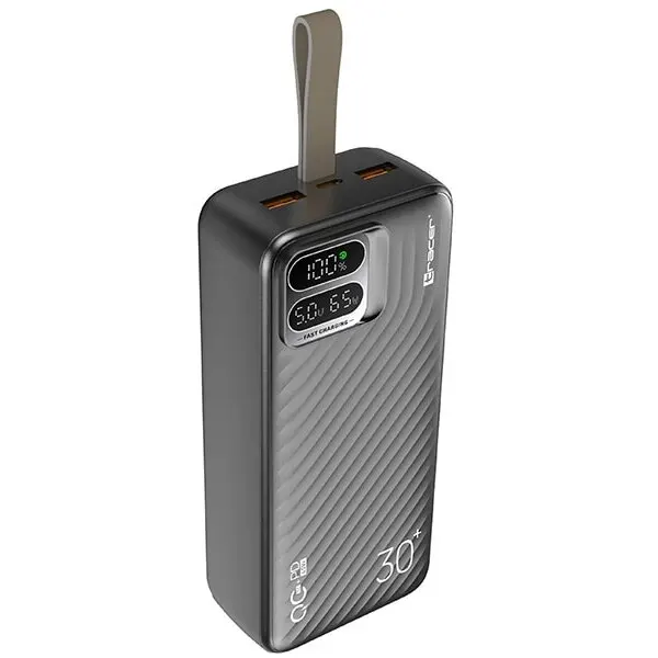 TRACER Powerbank, Tracer Blaze, 30000 mAh, PD 65W, Quick Charge 3.0, USB Type-C, Negru