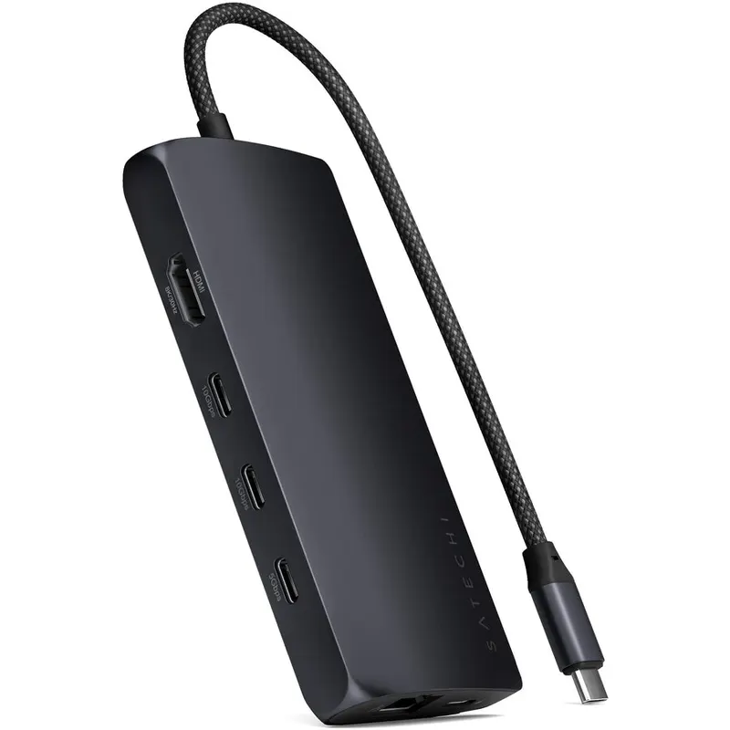 Satechi Adaptor Satechi USB-C MultiPort 8K with Ethernet V3 - Midnight Black