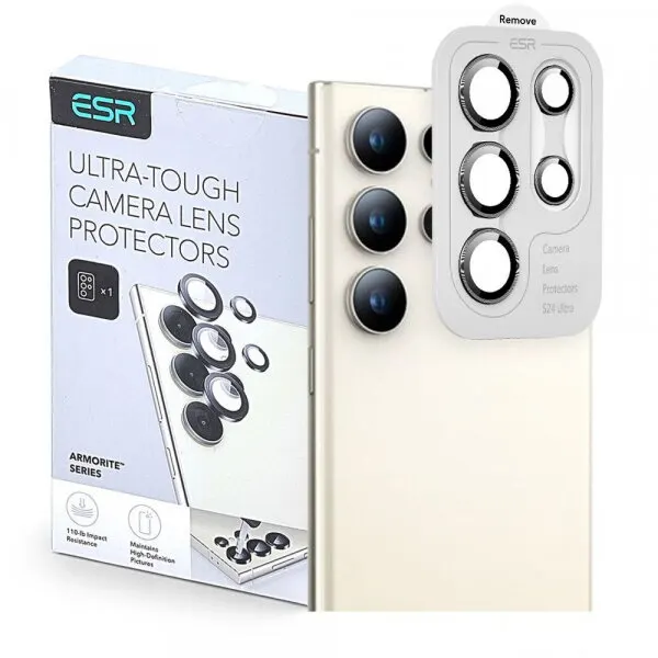 ESR Folie de protectie Camera Spate ESR Armorite pentru Samsung Galaxy S25 Ultra S938, Sticla Securizata, Neagra