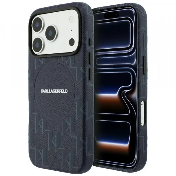 Karl Lagerfeld Husa MagSafe pentru Apple iPhone 17 Pro, Karl Lagerfeld, KL Monogram Logo, Albastra
