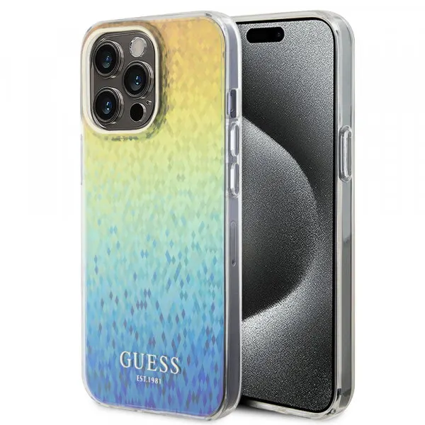 Guess Husa pentru Apple iPhone 15 Pro Max, Guess, IML Faceted Mirror Disco Iridescent, Multicolor