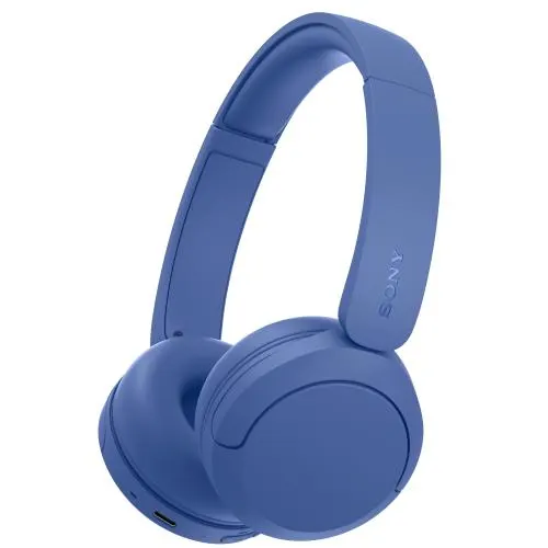 Casti On Ear Sony WH-CH530L, Wireless, Bluetooth, Multipoint connection, Microfon, Egalizator pe 10 benzi, Quick Charge, Autonomie 55 ore (Albastru)