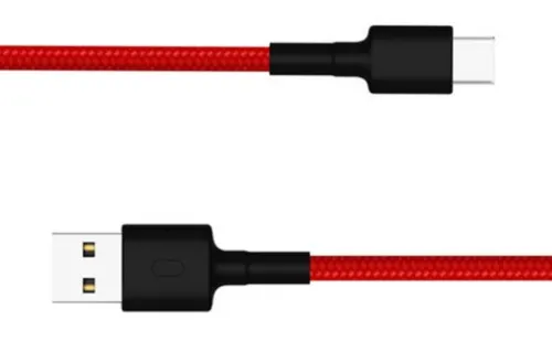 Cablu de date Xiaomi Mi SJV4110GL, Type-C (Negru/Rosu)