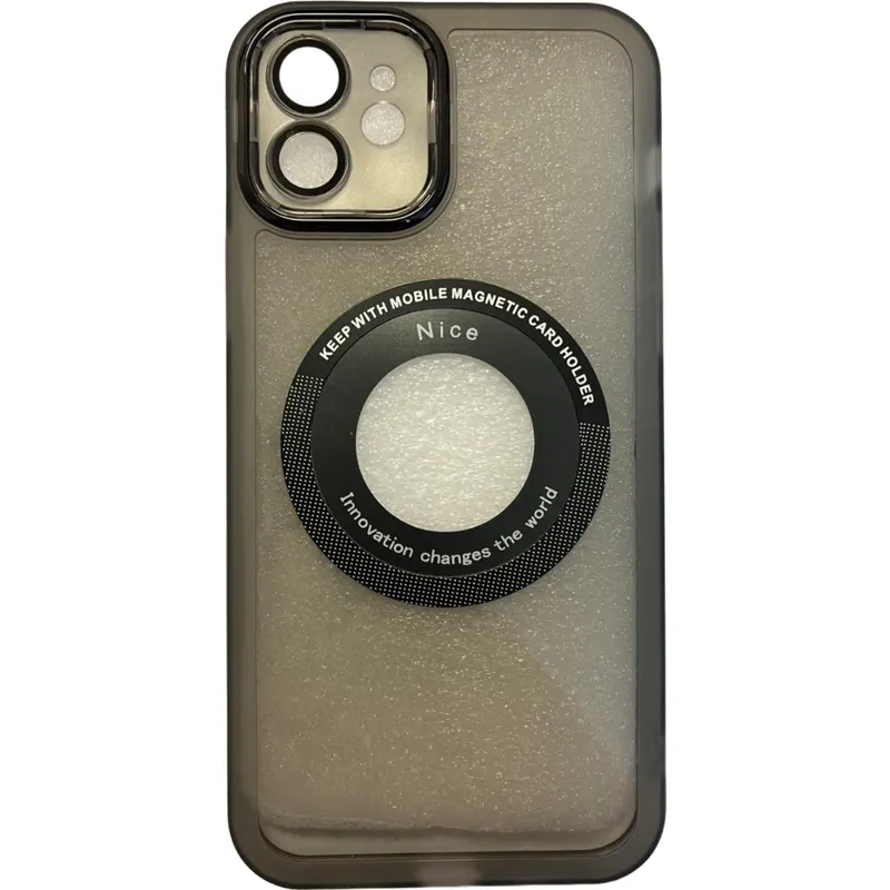 Husa protectie Flippy pentru Apple iPhone 12 decupaj logo, magnetica, Protectie Camera, Negru