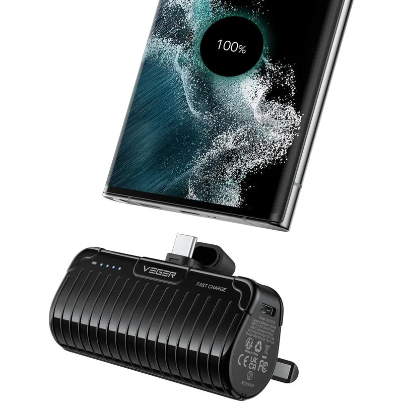 VEGER Baterie portabila Veger PLUGON-C PRO, 2 x USB-C, 5000 mAh, Negru