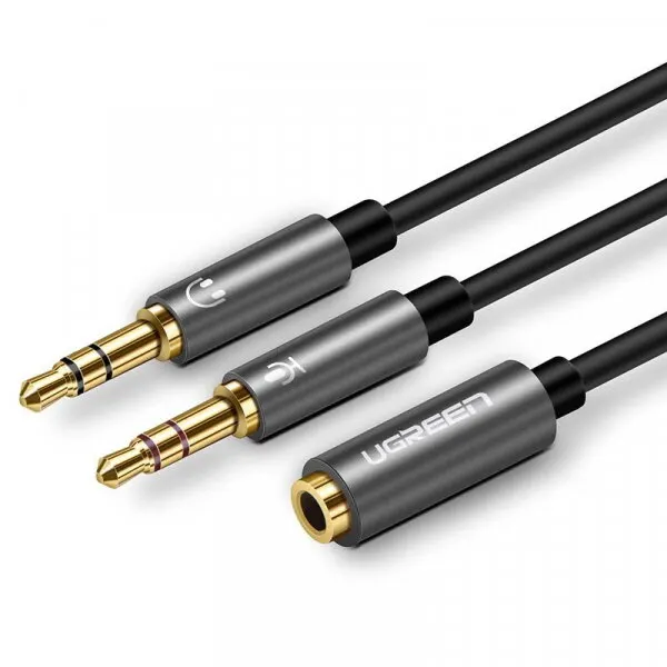 Ugreen Adaptor Audio 3.5mm - 2 x 3.5mm UGREEN AV140, 0.20m, Negru