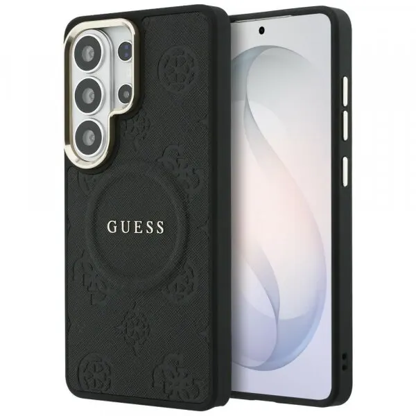 Guess Husa MagSafe pentru Samsung Galaxy S26 Ultra S948, GUESS, Saffiano Peony Embossed Ring, Neagra