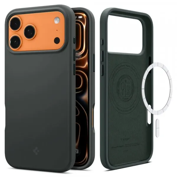 Spigen Husa MagSafe pentru Apple iPhone 17 Pro Max, Spigen, Silicone Fit, Verde ACS10271