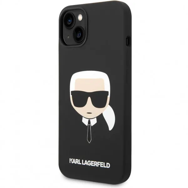 Karl Lagerfeld Husa pentru Apple iPhone 14 Plus, Karl Lagerfeld, Silicone Karl's Head, Neagra
