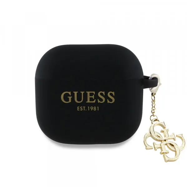 Guess Husa Guess W/4G Charm pentru Apple AirPods 4, Neagra