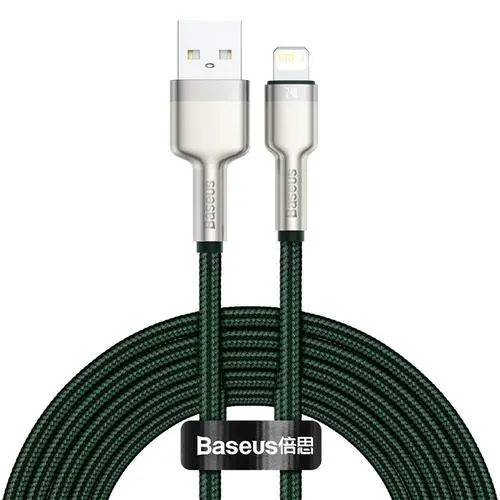 Cablu de date Baseus 6953156202313, USB - Lightning, 2 m, Verde
