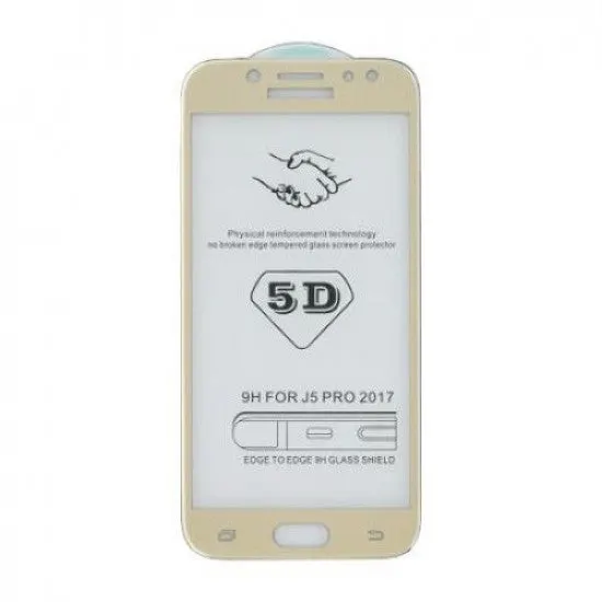 Samsung, Folie Sticla Samsung Galaxy J3 2017 4D / 5D Auriu