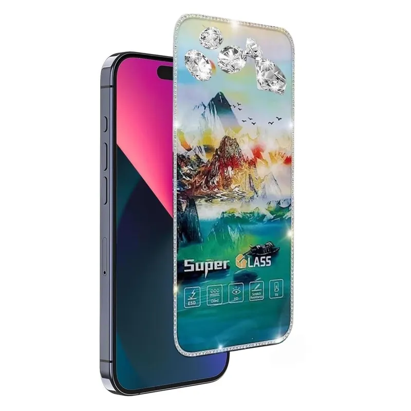 Flippy, Folie de Protectie, Flippy, pentru iPhone 15 Pro Max, Tempered Glass 2.5 cu Pietricele