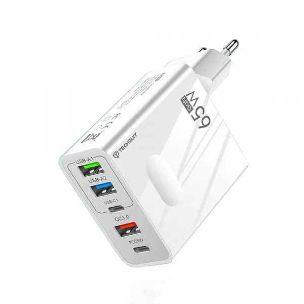 techsuit Incarcator Retea Techsuit CHC1 PentaXPower, 25W, 3A, 3 x USB-A - 2 x USB-C, Alb