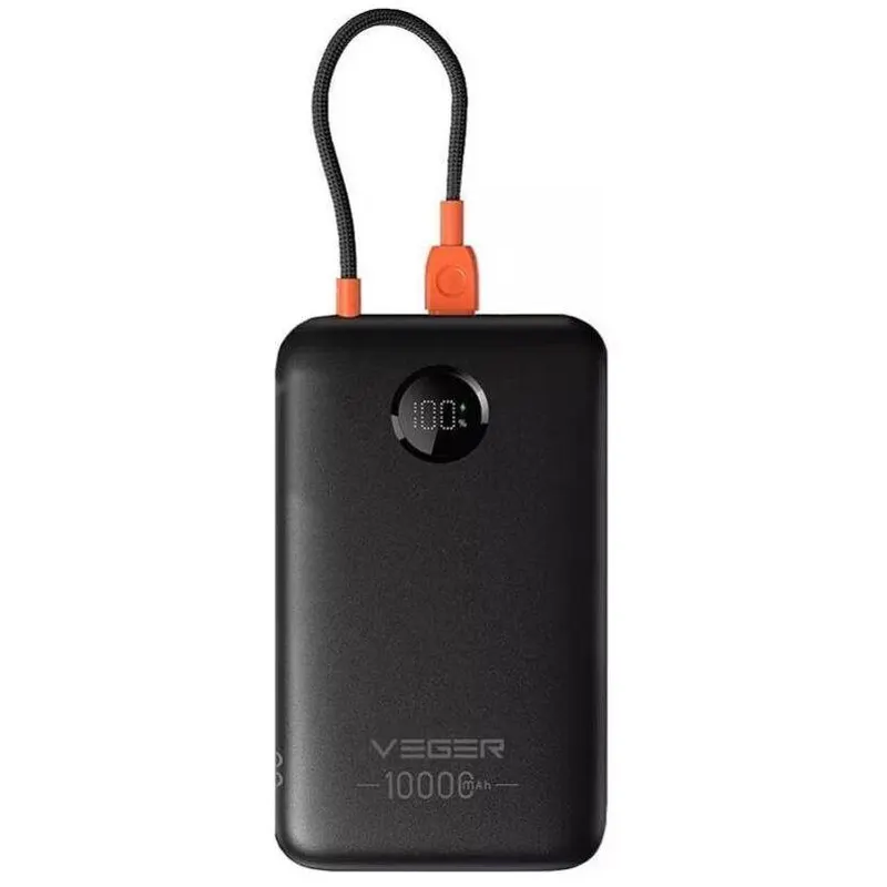 VEGER Baterie portabila Veger W1189, 10000 mAh, USB-C, USB-A, Lightning, Negru