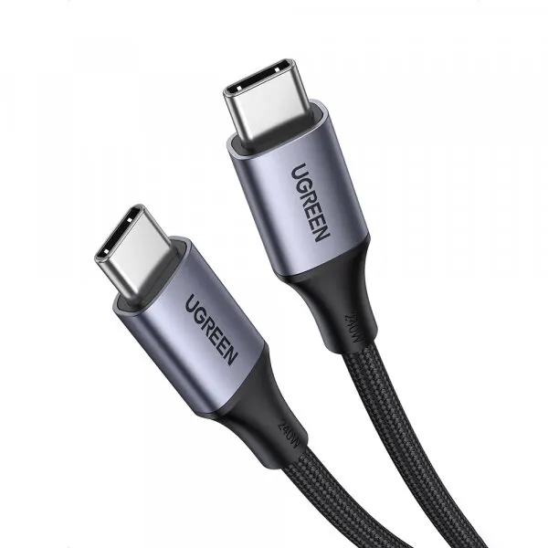 Ugreen Cablu Date si Incarcare USB-C - USB-C UGREEN US535, 240W, 1m, Gri