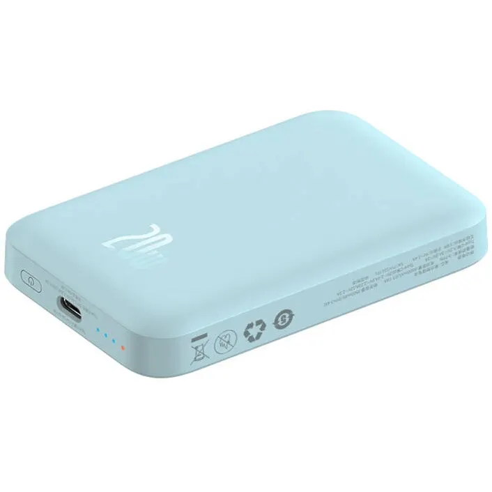 BASEUS Mini PowerBank magnetic, Baseus 6000 mAh, 20W, Albastru