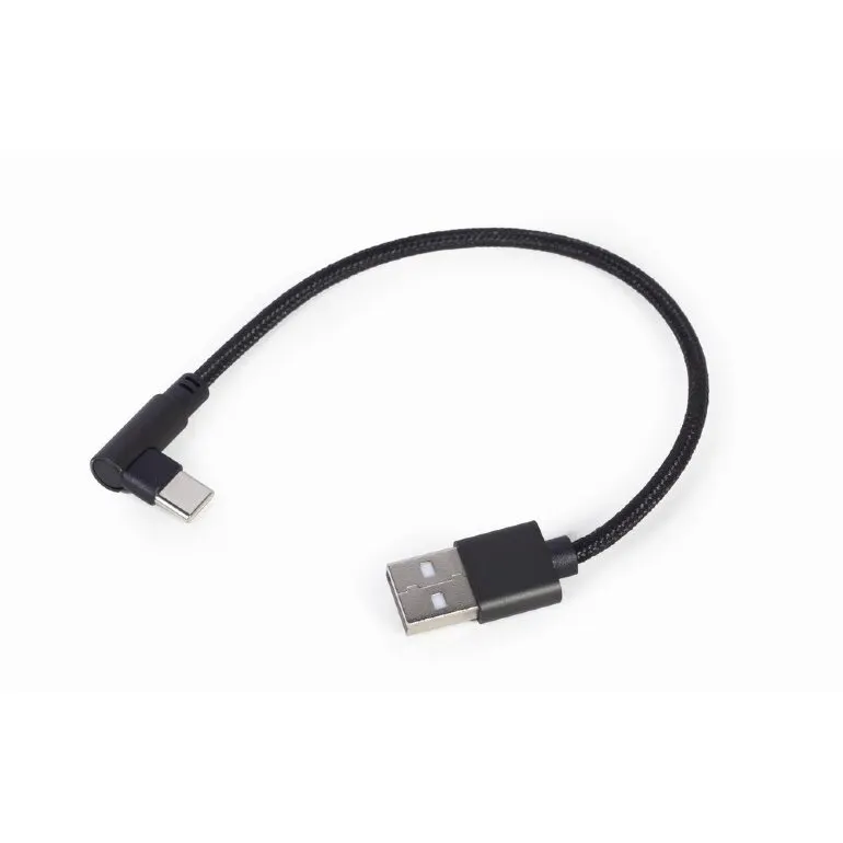GEMBIRD CABLU alimentare si date GEMBIRD, pt. smartphone, USB 2.0 (T) la USB 2.0 Type-C (T) 90 grade, 0.2m, negru