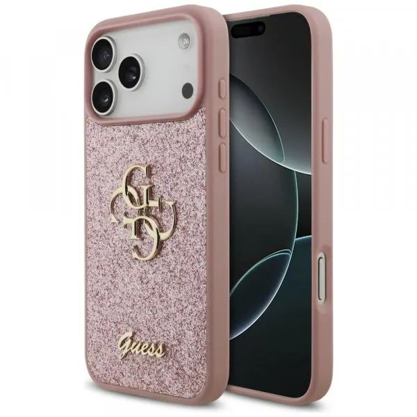 Guess Husa pentru Apple iPhone 18 Pro Max / 17 Pro Max, Guess, Fixed Glitter Big 4G, Roz