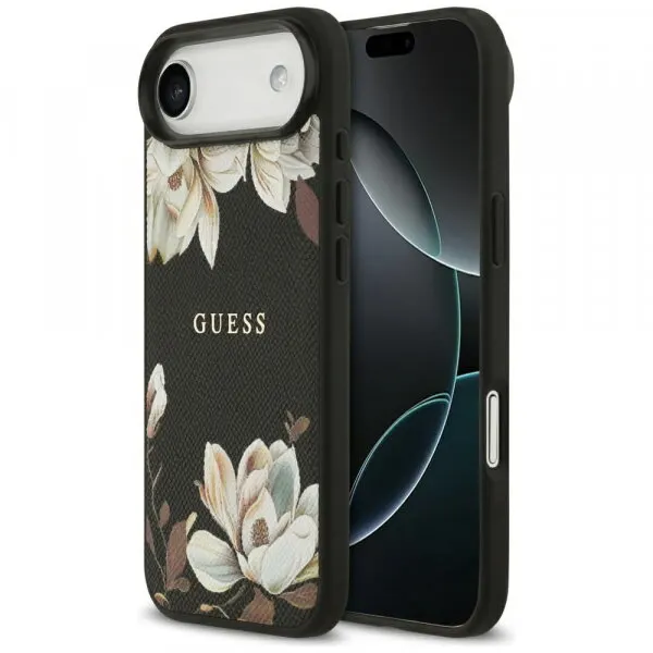 Guess Husa MagSafe pentru Apple iPhone 17 Air, Guess, Grained Flowers, Neagra