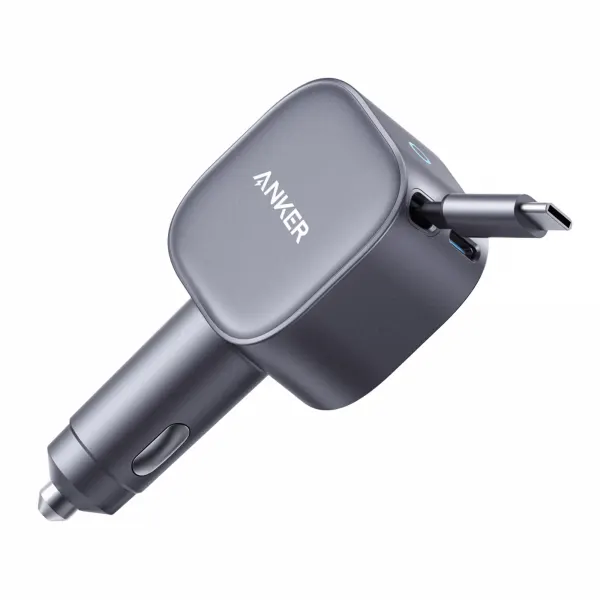 Anker Incarcator Auto Cu Cablu USB-C Anker Nano, 75W, 3A, 1 x USB-C, Gri A2738HA2