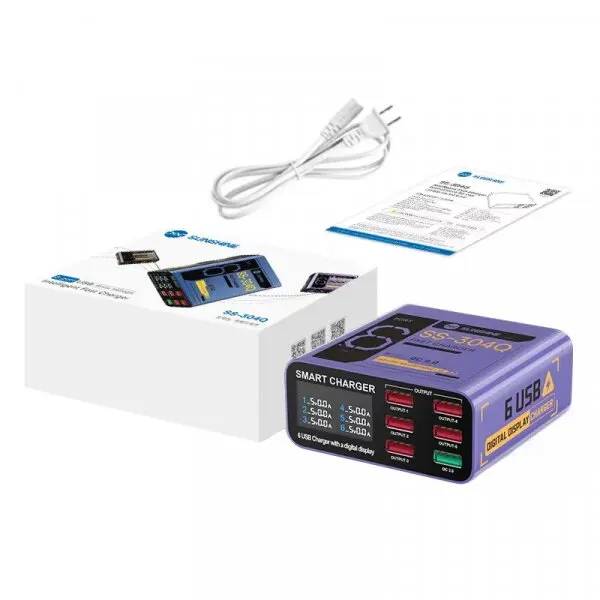SunShine Incarcator Statie Sunshine SS-304Q, 30W, 3.5A, 6 x USB-A, Mov