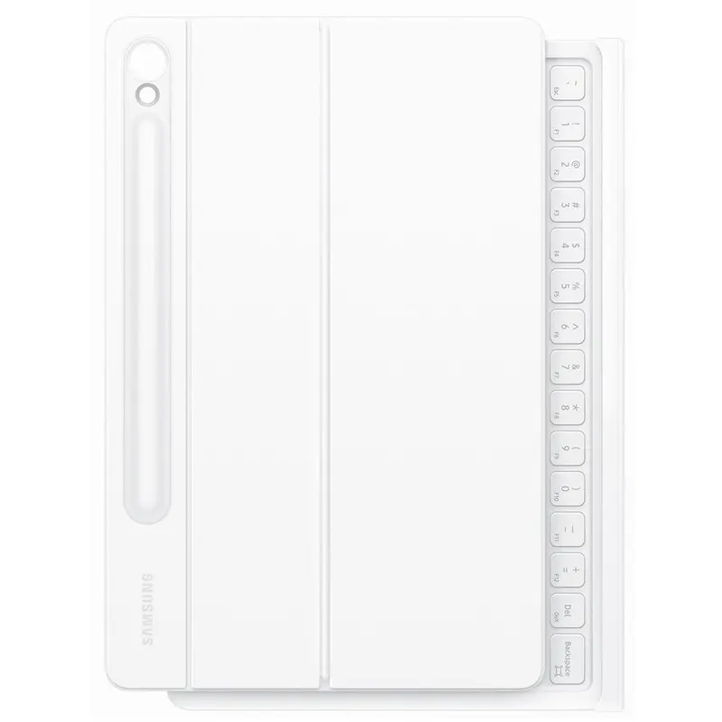 Samsung Husa de protectie pentru tableta Samsung Galaxy Tab S9 / S9 Plus FE, tip Book Cover Keyboard, Alb