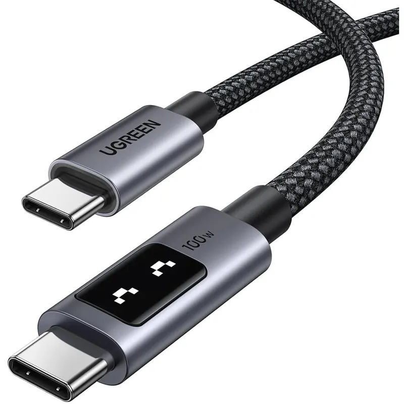 Ugreen Cablu Ugreen Uno USB-C la USB-C 100W, Super Fast Power Delivery, Led Display, 1m, Negru