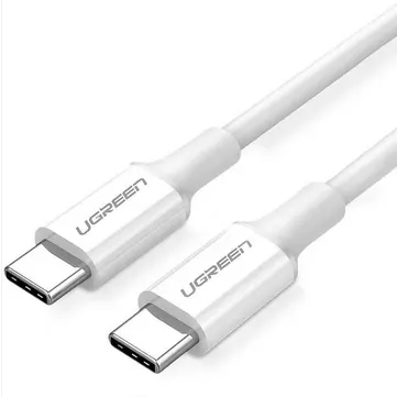 Ugreen CABLU alimentare si date Ugreen, US300, Fast Charging Data Cable pt. smartphone,USB Type-C la Type-C, ABS, 5A, 2m, alb