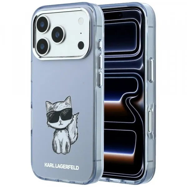 Karl Lagerfeld Husa MagSafe pentru Apple iPhone 18 Pro / 17 Pro, Karl Lagerfeld, IML Choupette Body Sketch Print, Albastra