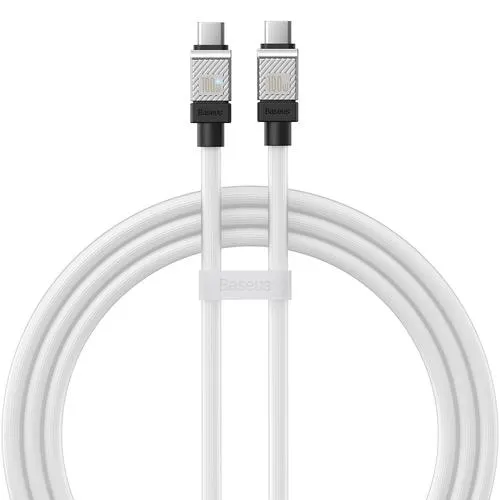 Cablu Date si Incarcare USB-C - USB-C Baseus CoolPlay, 100W, 2m, Alb CAKW000302