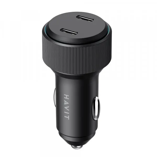 HAVIT Incarcator Auto HAVIT CC2014, 30W, 3A, 2 x USB-C, Negru