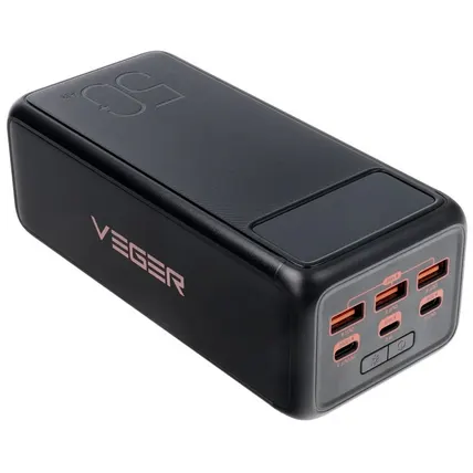 VEGER Baterie portabila Veger W5001C, 56000 mAh, USB-A, USB-C, Lightning, Negru