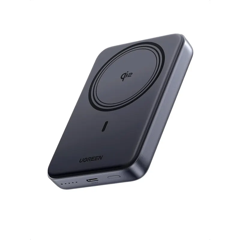 Ugreen Baterie externa Ugreen Magnetic 10000 mAh, Wireless, PD 30W, Qi2 7.5W, USB-C, compatibila MagSafe, Negru