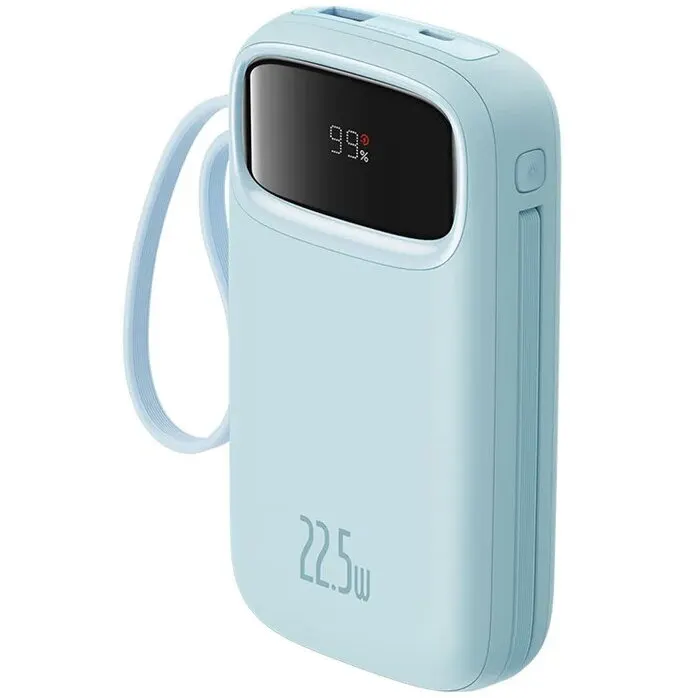 BASEUS Acumulator Extern Lightning, 2x Type-C, USB, 22.5W, 20000mAh + Cablu Type-C, 30cm, G26, Policarbonat, Baseus Qpow Pro+ P10055002313 00, G26, Policarbonat, Blue