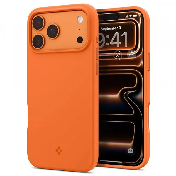 Spigen Husa MagSafe pentru Apple iPhone 17 Pro Max, Spigen, Silicone Fit, Portocalie ACS11378
