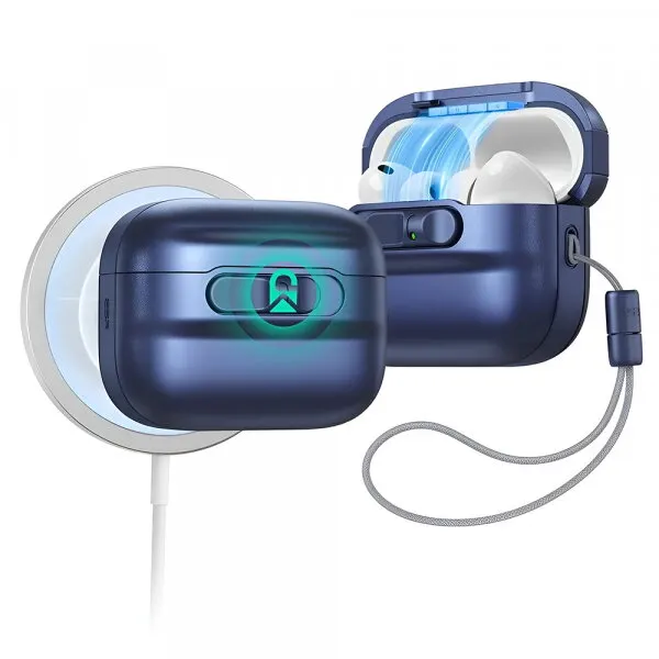 ESR Husa ESR Pulse Magnetic FlickLock pentru Apple AirPods Pro 3, Bleumarin