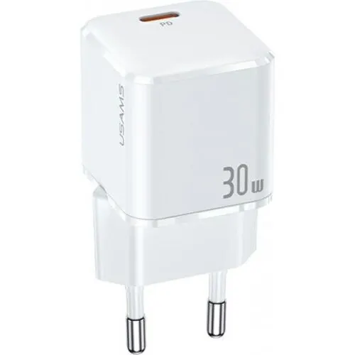 Usams Incarcator de retea Usams USA001015 USB Type-C Fast Charger 30W Alb