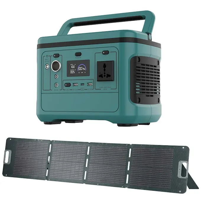 V-tac Kit statie de alimentare portabila solara V-TAC 11442, 500W, 26.2Ah/21.6 V 568Wh, USB-A Quick Charge 18W, USB-C, PD 5V-20V 65W , incarcare Wireless + Panou fotovoltaic V-TAC 11446, 120W, 17.6V, 6.36A, pliabil, IP67