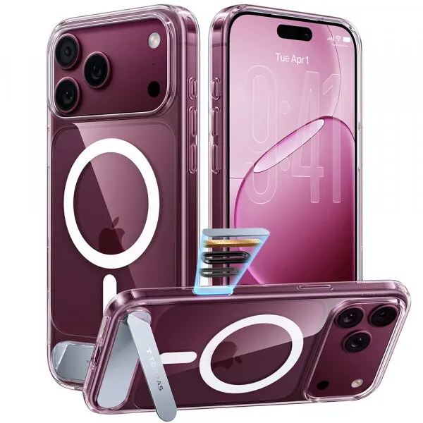 Torras Husa MagSafe pentru Apple iPhone 18 Pro Max / 17 Pro Max, Torras, Ostand L1 Guardian, Transparenta