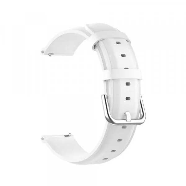 techsuit Curea Techsuit W007PU pentru Samsung Galaxy Watch / Huawei Watch Series, 20mm, Alba