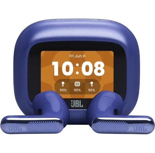 Casti True Wireless JBL LIVE FLEX 4, Hi-Res, Smart Charging Case, True Adaptive Noise Cancelling 2.0, 6 Microfoane, Autonomie pana la 50h, Bluetooth LE, IP54, Albastru