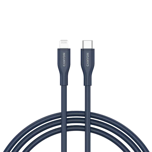 Cablu de date CANYON CNS-CLNM60SC10DB, 60 W, USB Type-C la Lightning, 1m (Albastru)